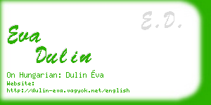 eva dulin business card